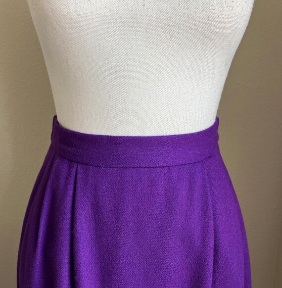 1980s Royal Purple Midi Skirt, Vintage Wool Suit … - image 3