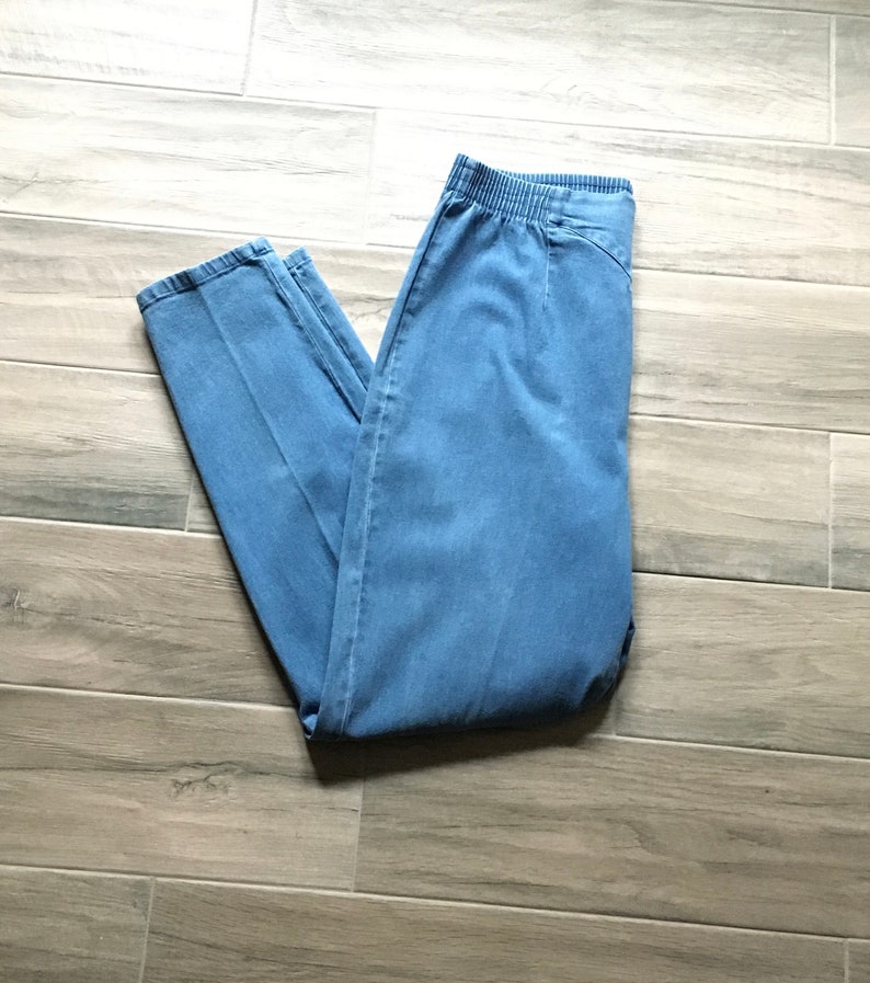 1990s Yoke Waist Denim Vintage Light Wash Denim Jeans Etsy