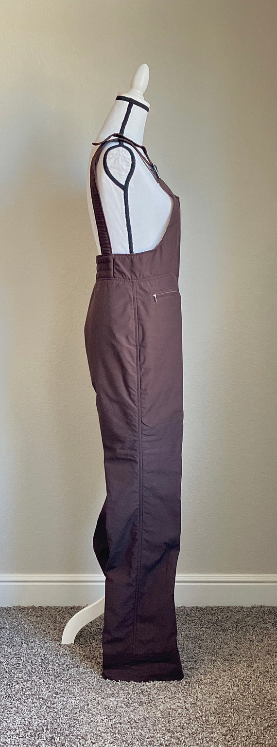 1980s Ski Bib Overalls, Vintage Chocolate Brown S… - image 5