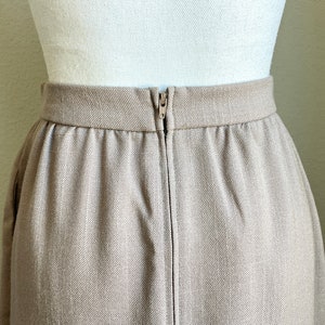 1980s A Line Khaki Skirt, Vintage Midi Skirt image 7