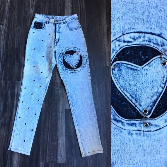 1980s Acid Wash Jeans,Vintage Traffic,1980s Bleach