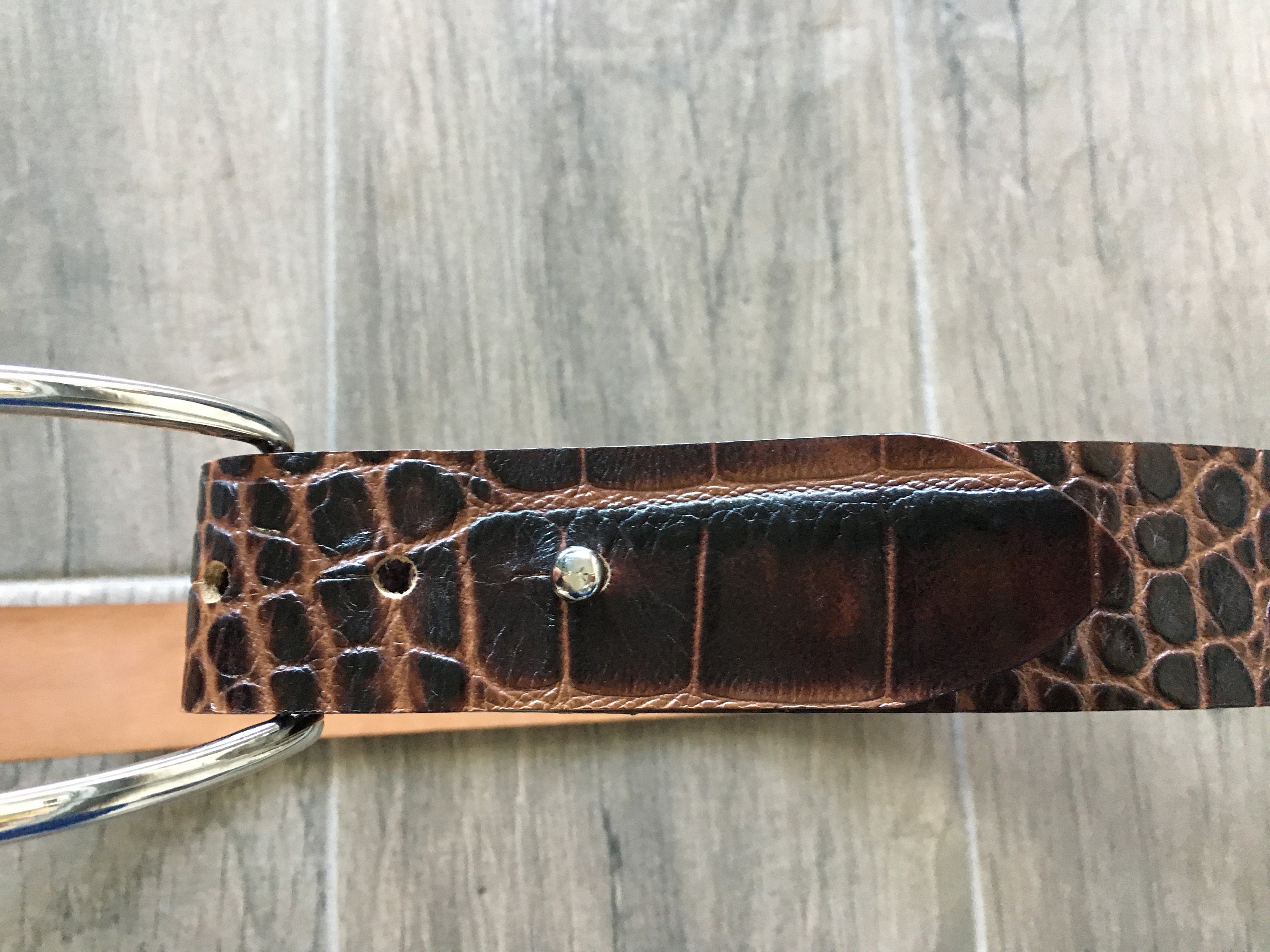 Vintage 90s Harold’s Italian Leather Croc Belt Harold main image 3