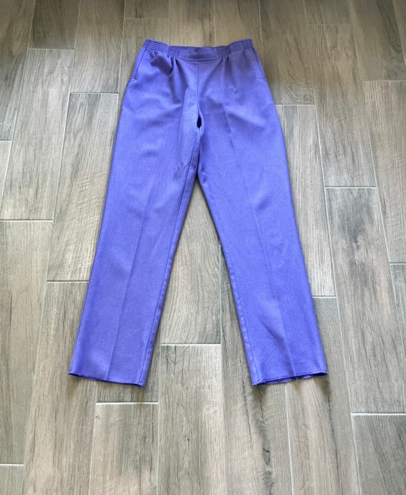 1980s Purple High Waisted Slacks, Vintage High Ri… - image 8