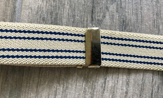 1980s Fabric and Leather Belt, Vintage Striped St… - image 6