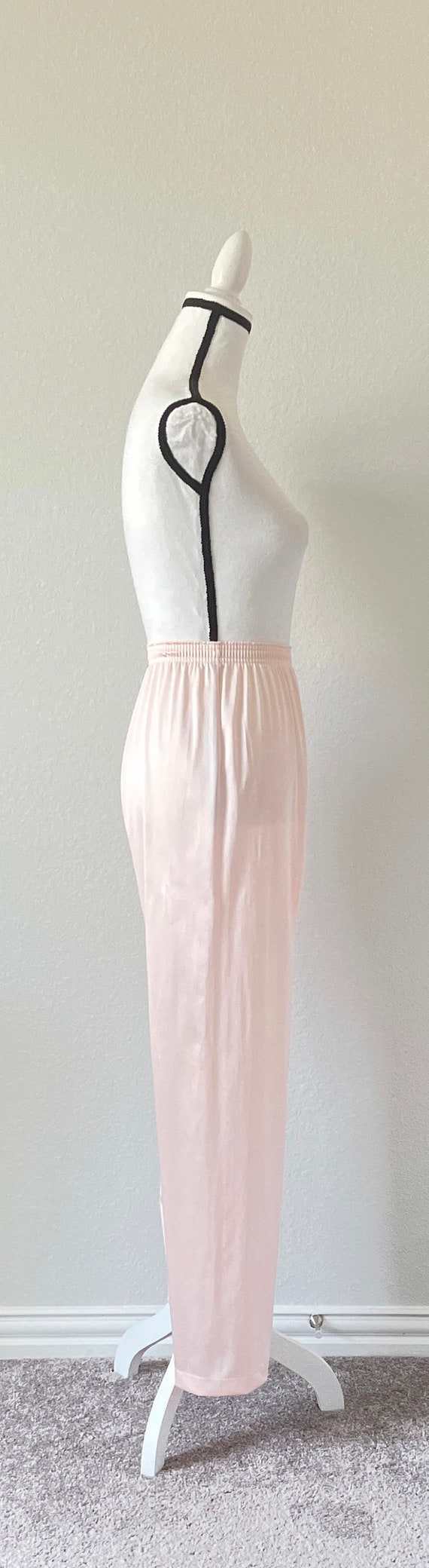 1970s Pink Nylon Pajama Pants, Vintage Satin PJ P… - image 4