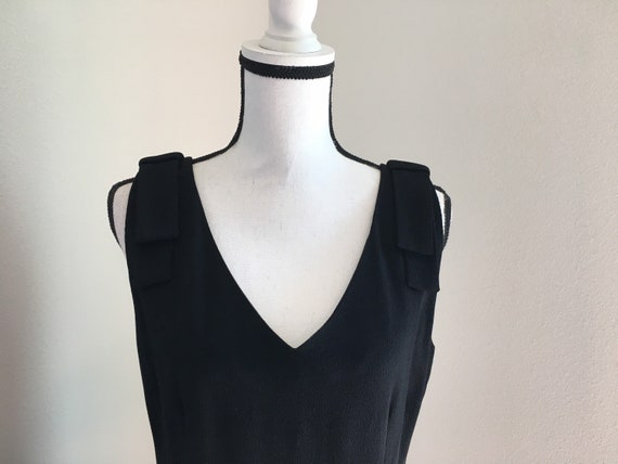 1980s Black Evening Dress, 1990s Sleeveless Cockt… - image 4