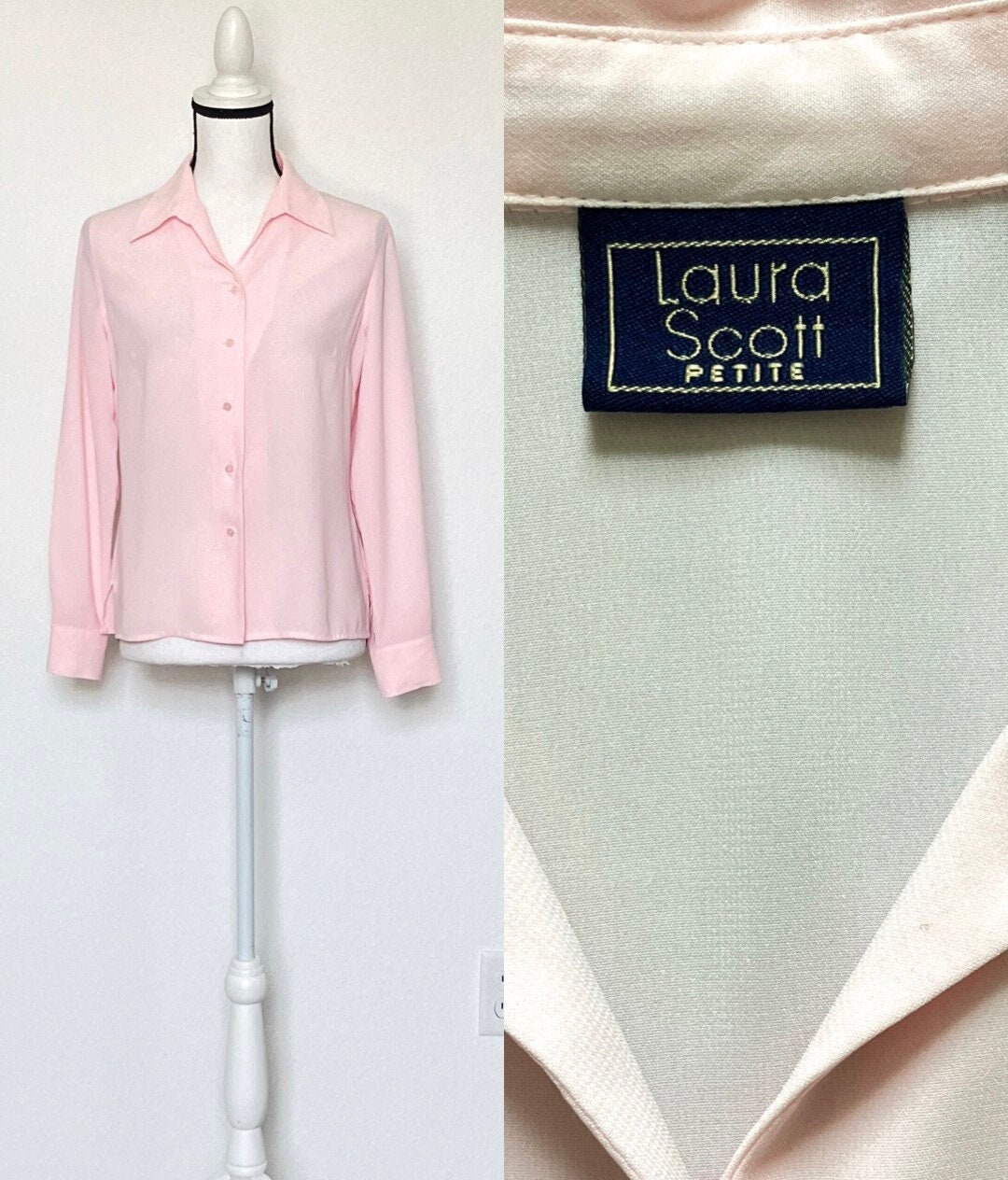 Chemisier Rouge Vif Laura Scott Taille 8 - Manches Longues, Bordure Satin Et 6 Boutons - Neuf Sans étiquettes