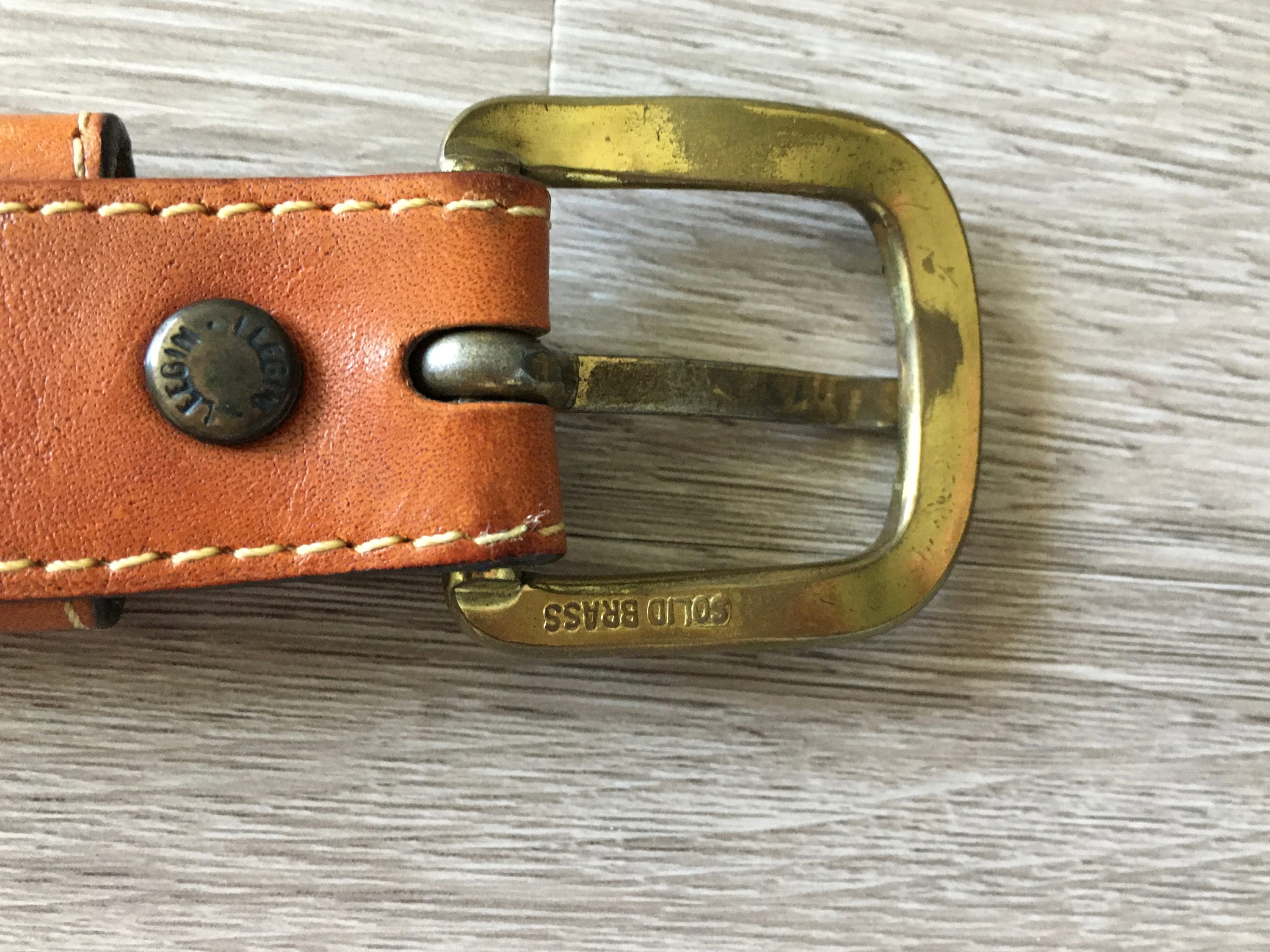 Brown Leather Leegin Western Belt 1986 Shriners Brass Buckle 1980s Vintage Vintage Miller main image 4