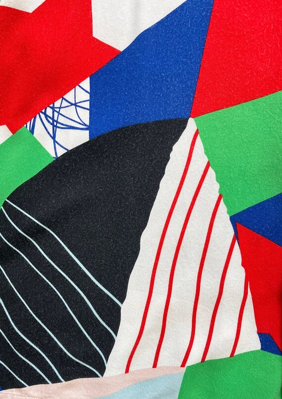 1990s Abstract Print Graphic Multicolored Shirt - image 8