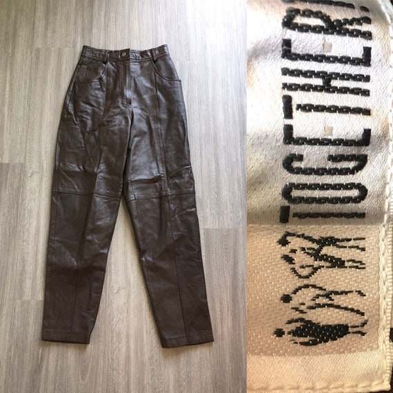 Vintage Together!,1980s Brown Leather Pants,1980s