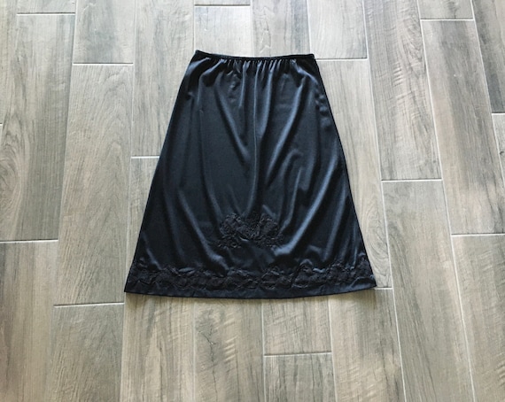 1960s Black Half Slip, Vintage Nylon Skirt Slip - image 7