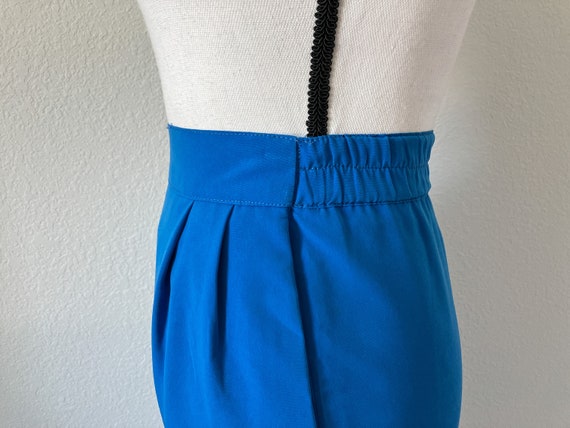 1980s Blue Pencil Skirt, Vintage Knee Skirt - image 5