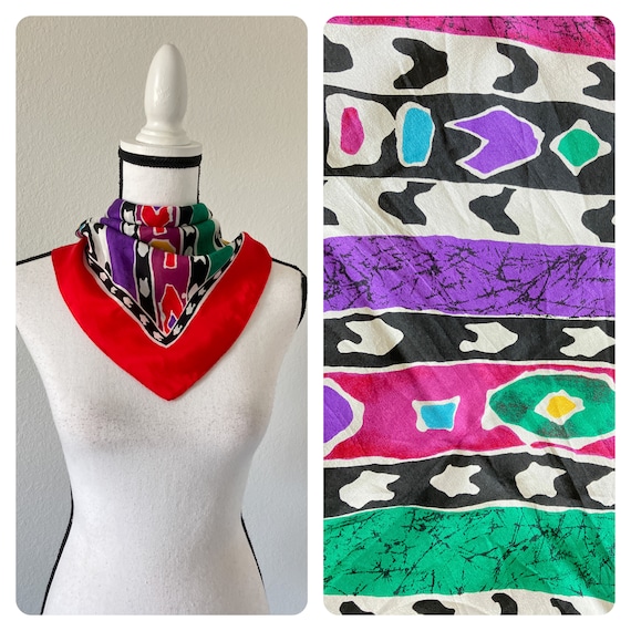 Vintage Vera, 1980s Abstract Graphic Scarf - image 1