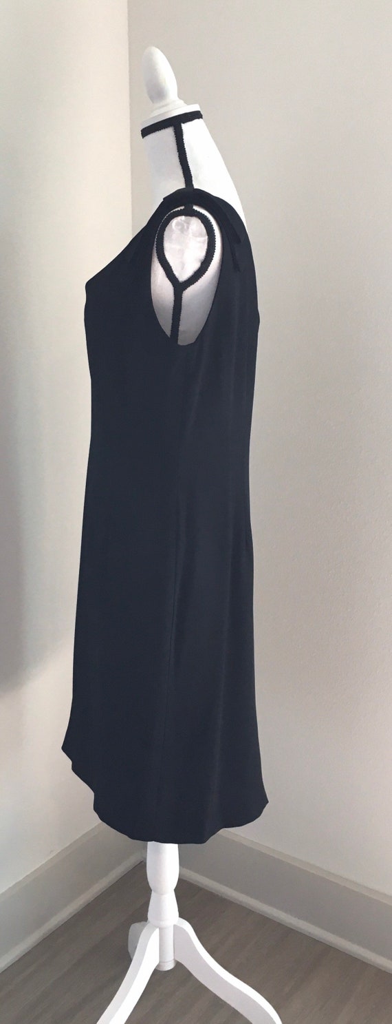 1980s Black Evening Dress, 1990s Sleeveless Cockt… - image 2
