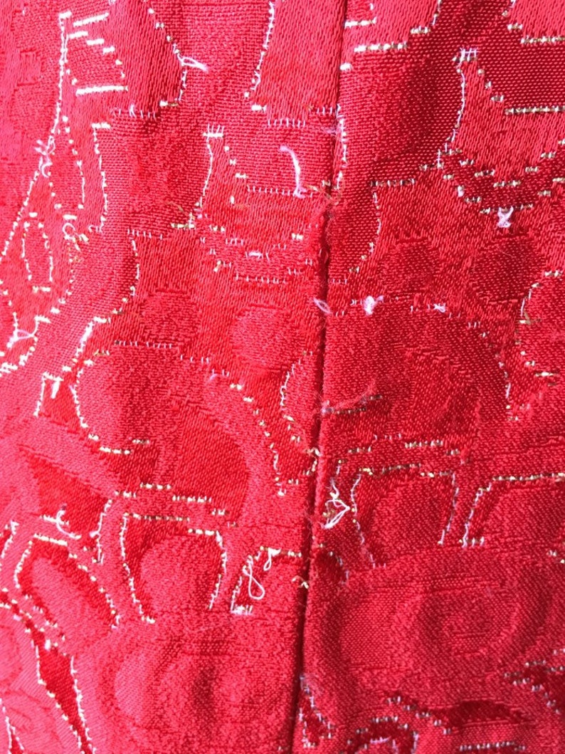 Vintage Ports International,1980s Red Brocade Skirt,1990s Red and Gold Brocade Skirt,1980s Formal Skirt,1990s Evening Skirt
