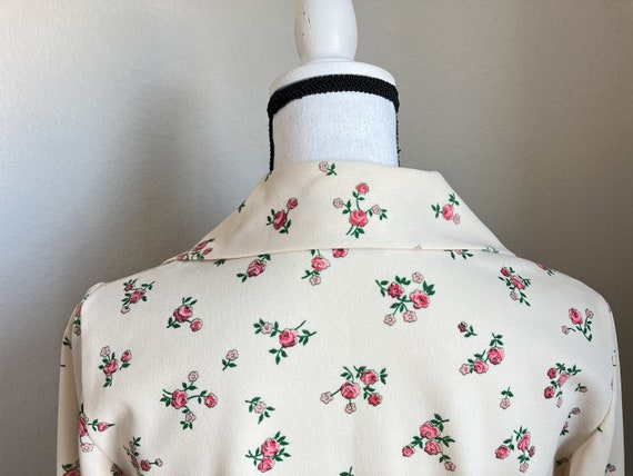 1960s Floral Blouse, 1970s Wide Collar Shirt - image 7