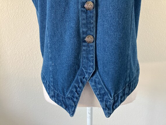 1980s Stonewash Denim Vest, Vintage Jean Vest wit… - image 4