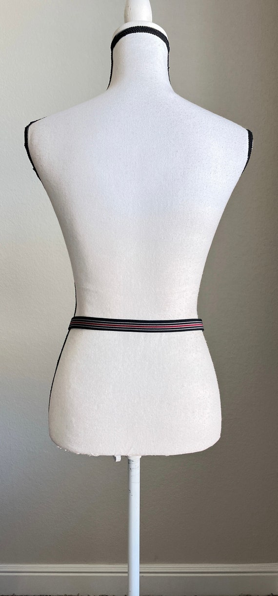 1980s Striped Stretch Belt, Vintage Mixed Materia… - image 3
