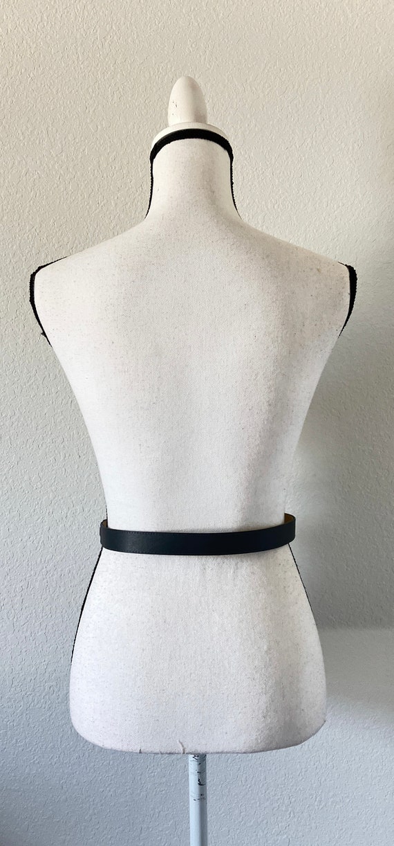 1980s Gray Faux Leather Belt, Vintage Vegan Leath… - image 3