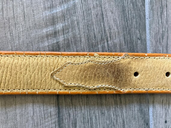 1980s Tan Western Belt, Vintage Leather CW Belt - image 6