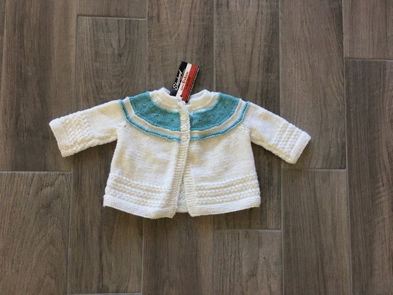 1960s Hand Knit Baby Cardigan, Vintage Shepherd S… - image 2