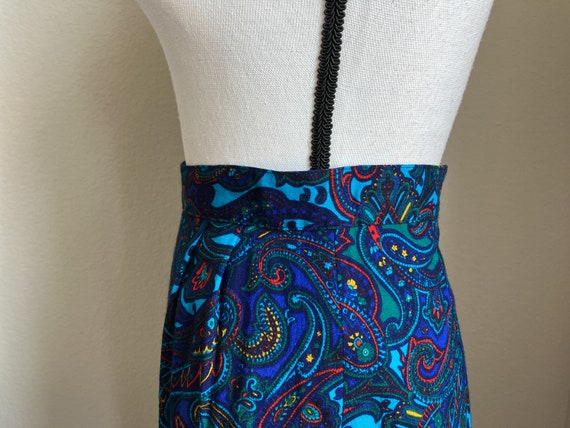 1980s Paisley Midi Skirt, 1990s Colorful Skirt - image 5