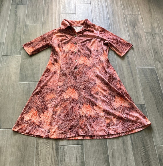 1970s Hand Made Shirt Dress, Vintage Hand Sewn Ea… - image 8