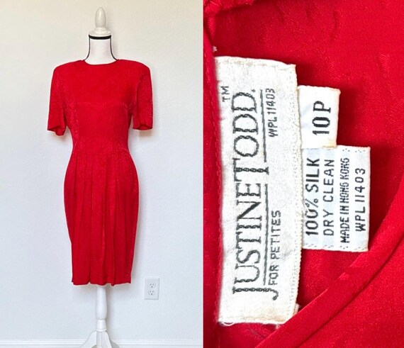 1980s Silk Midi Dress