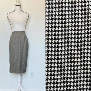 1990s Houndstooth Pencil Skirt