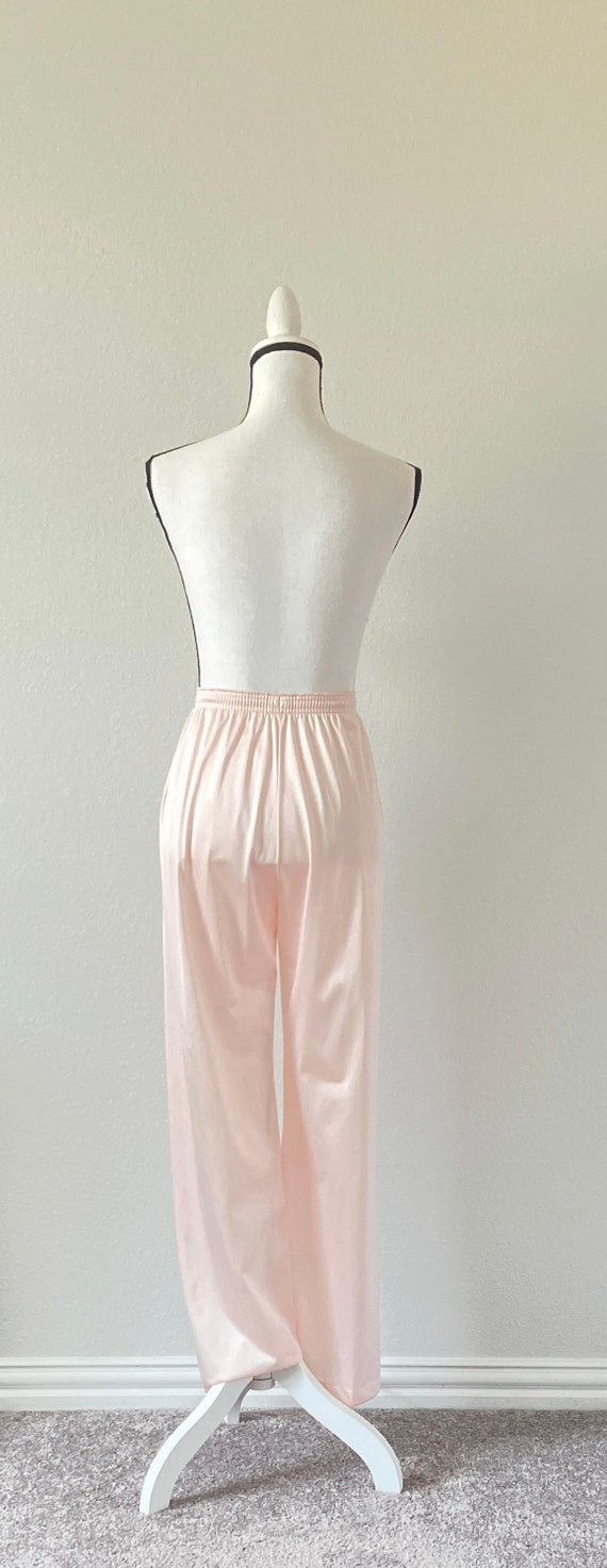 1970s Pink Nylon Pajama Pants, Vintage Satin PJ P… - image 5