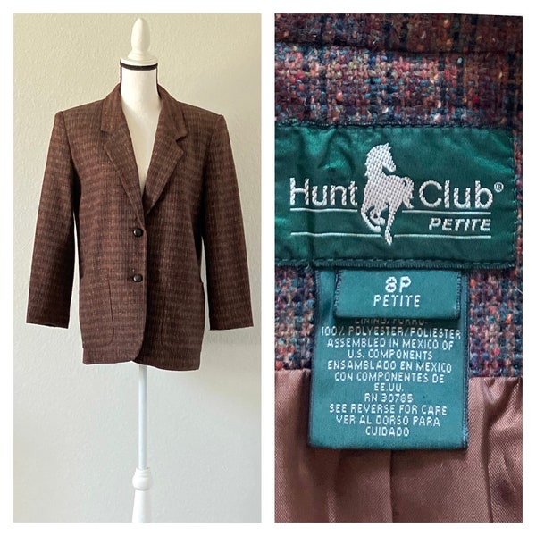 1980s Fall Tweed Blazer, Vintage Wool Boyfriend Blazer