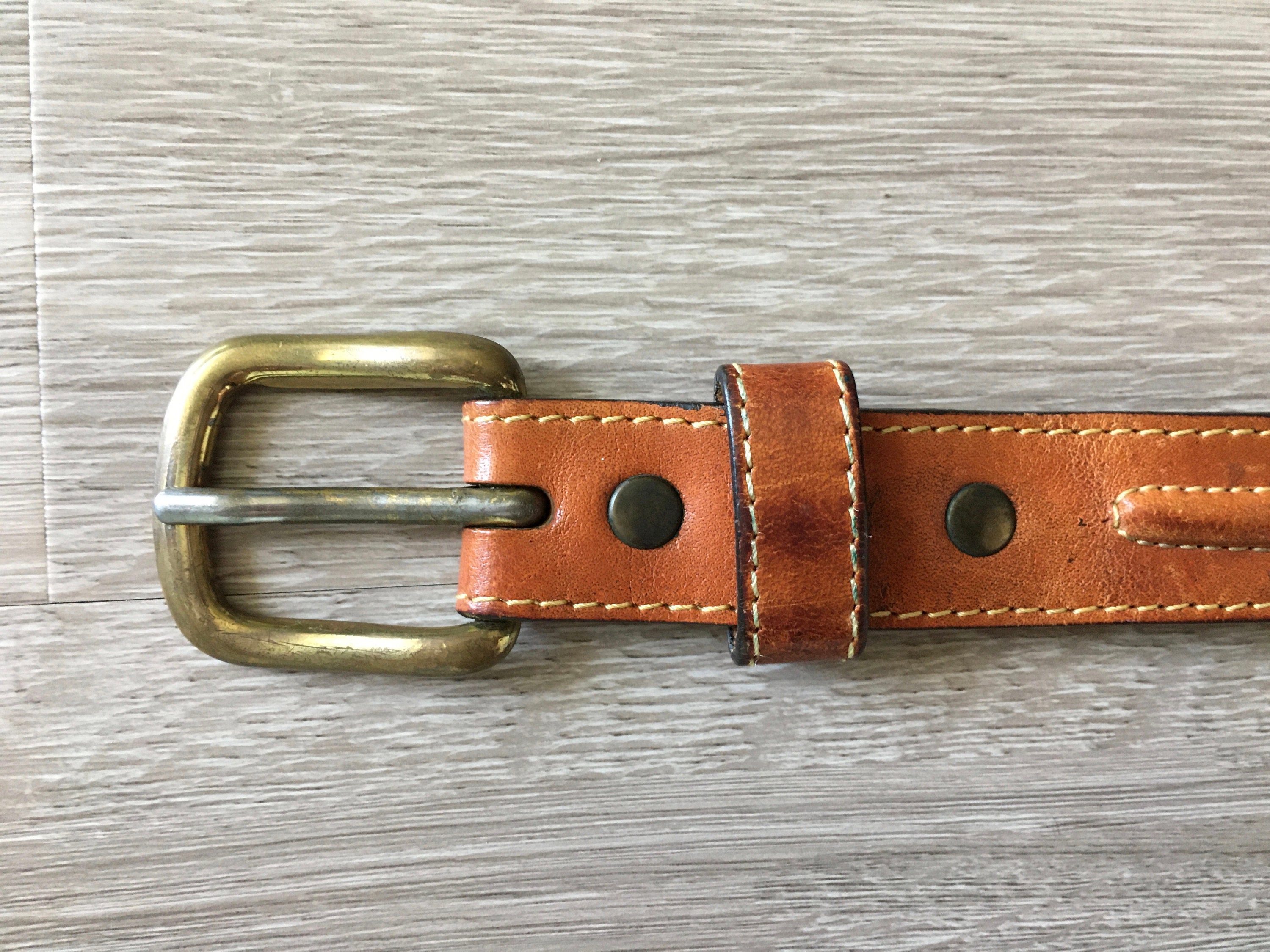 Brown Leather Leegin Western Belt 1986 Shriners Brass Buckle 1980s Vintage Vintage Miller main image 3