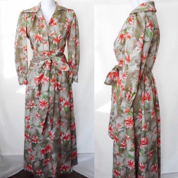 1970s Handmade Floral Dressvintage Hand Sewn Dress1970s Hand Sewn Dress1970s Floral Dressvintage Floral Maxi Dress1970s Maxi Dress - 