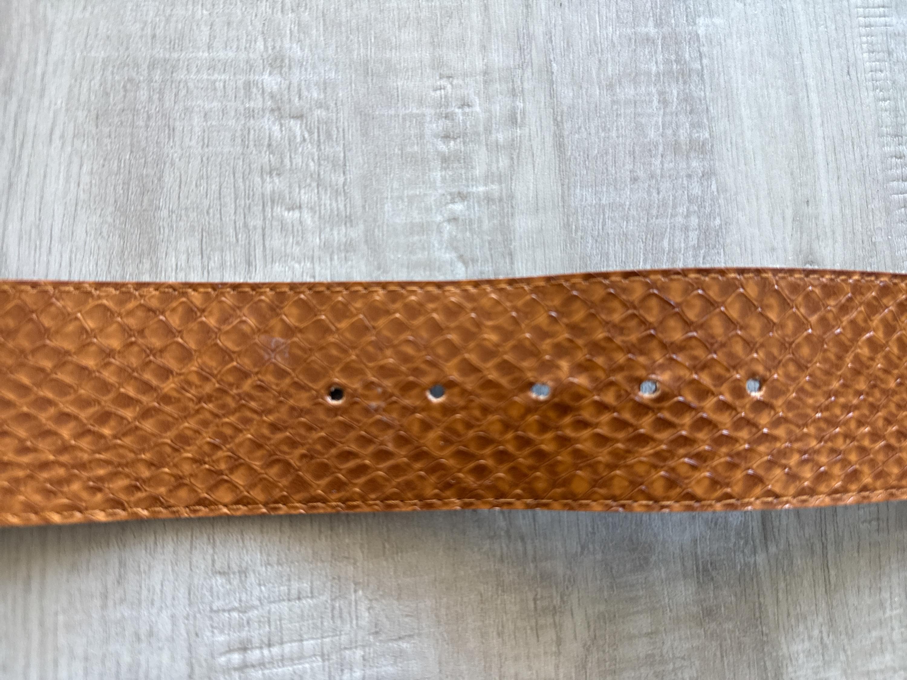 1980s Tan Faux Snakeskin Wide Belt - Etsy