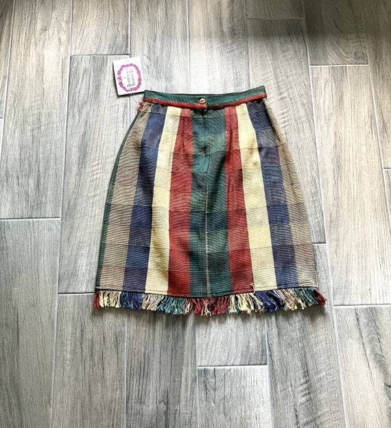 Deadstock Vintage Skirt, 1990s Striped Faux Wrap … - image 8