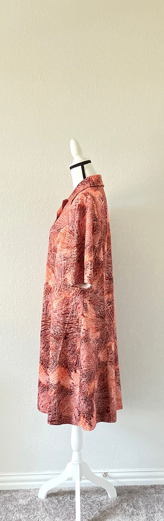 1970s Hand Made Shirt Dress, Vintage Hand Sewn Ea… - image 4
