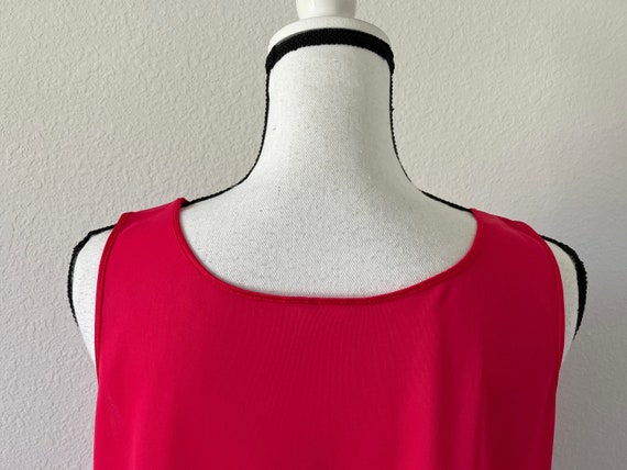 1960s Fuchsia Nightgown, Vintage Sleeveless Embro… - image 6