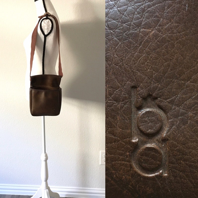 Vintage Bob Allen, 1970s Brown Leather Satchel, Vintage Dark Bro Vintage Bob Allen, 1970s Brown Leather Satchel, Vintage Dark Bro