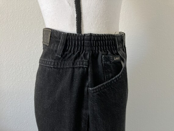1980s Black High Waisted Jeans, 1990s Tapered Den… - image 5