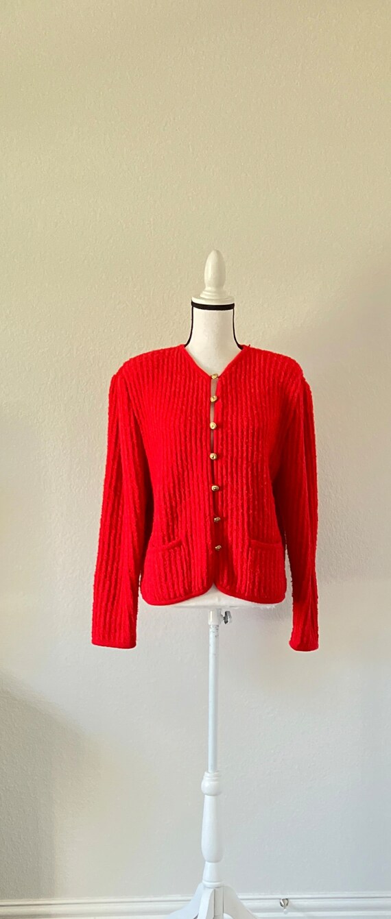 1960s Wool Cardigan, 1950s Nubby Granny Sweater - image 2