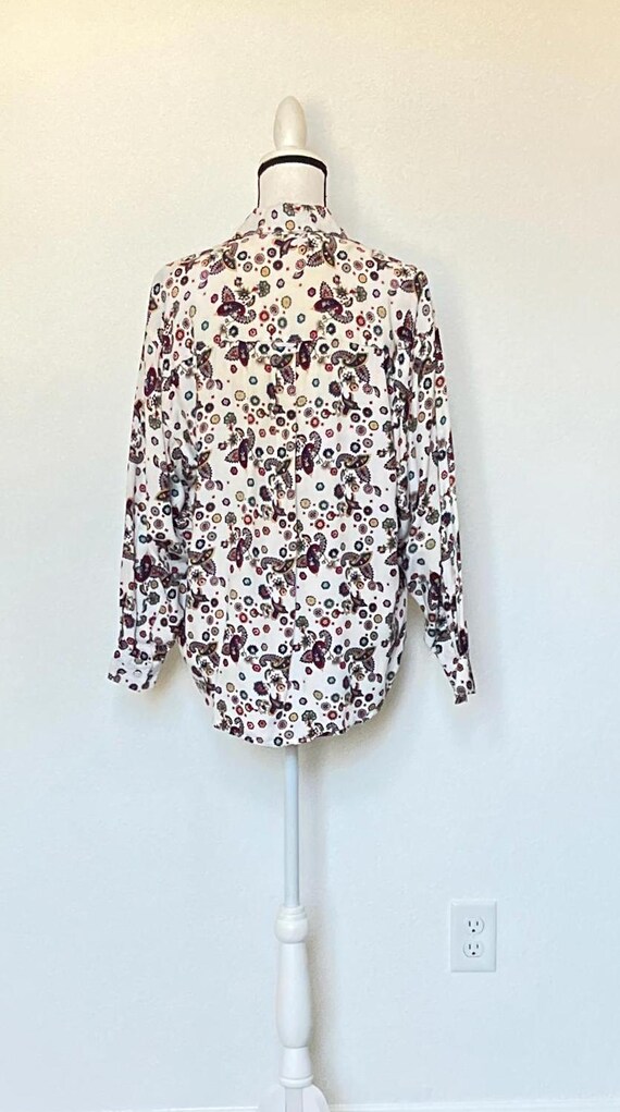 1990s Multicolor Mixed Pattern Blouse - image 4