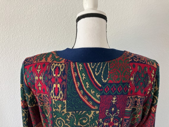 1980s Baroque Sweater Blazer, Vintage Cardigan Ja… - image 6