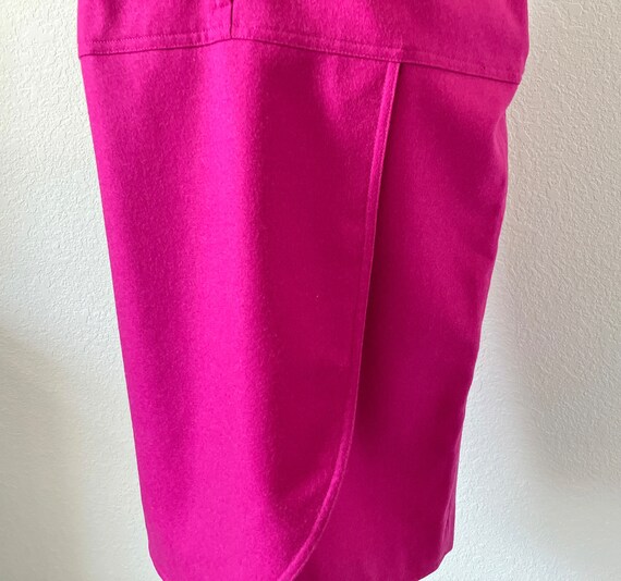 1980s Fuchsia Wool Skirt, Vintage Magenta Tulip S… - image 7