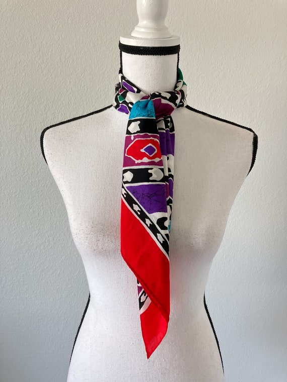 Vintage Vera, 1980s Abstract Graphic Scarf - image 4