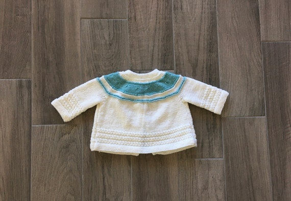 1960s Hand Knit Baby Cardigan, Vintage Shepherd S… - image 6