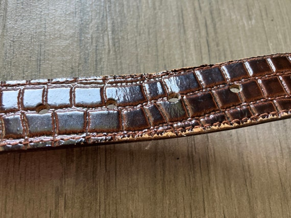 1980s Gator Embossed Belt, Vintage Faux Leather B… - image 8