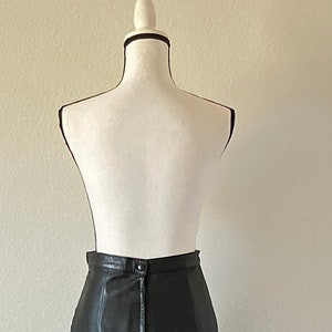 1980s Black Leather Skirt, Vintage Soft Leather Pencil Skirt image 5