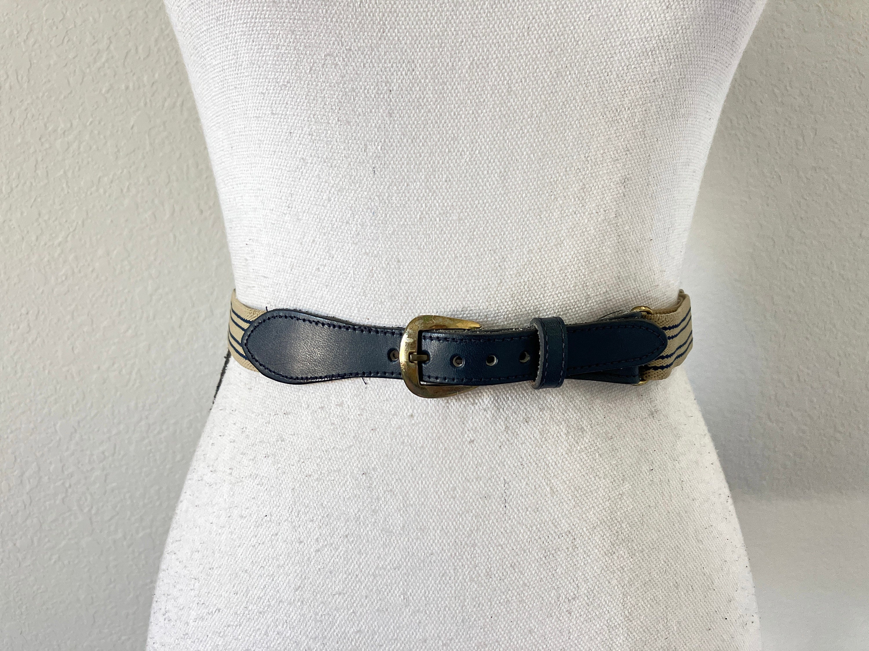 VINTAGE 80s Brown Multicolored Striped Stretch Belt 80s Striped Belt - Etsy main image 2