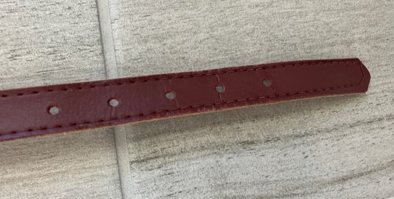 1980s Faux Leather Belt, Vintage Dark Cognac Vega… - image 7