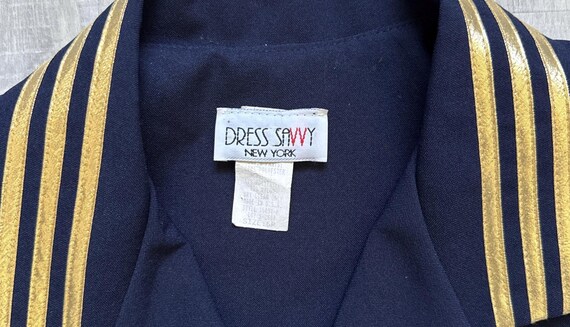 1980s 1990s Navy and Gold Nautical Double Breaste… - image 9